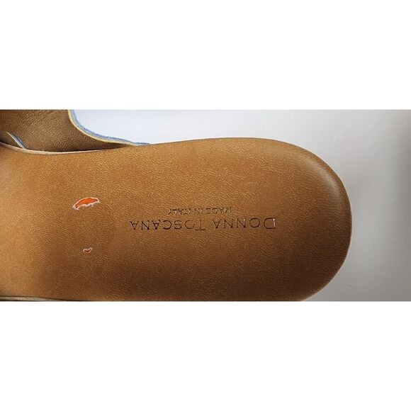 Donna Toscana Women's Baby Blue Suede Wooden Clogs Sandal Casual Shoes Size 9.5 - Picture 7 of 11